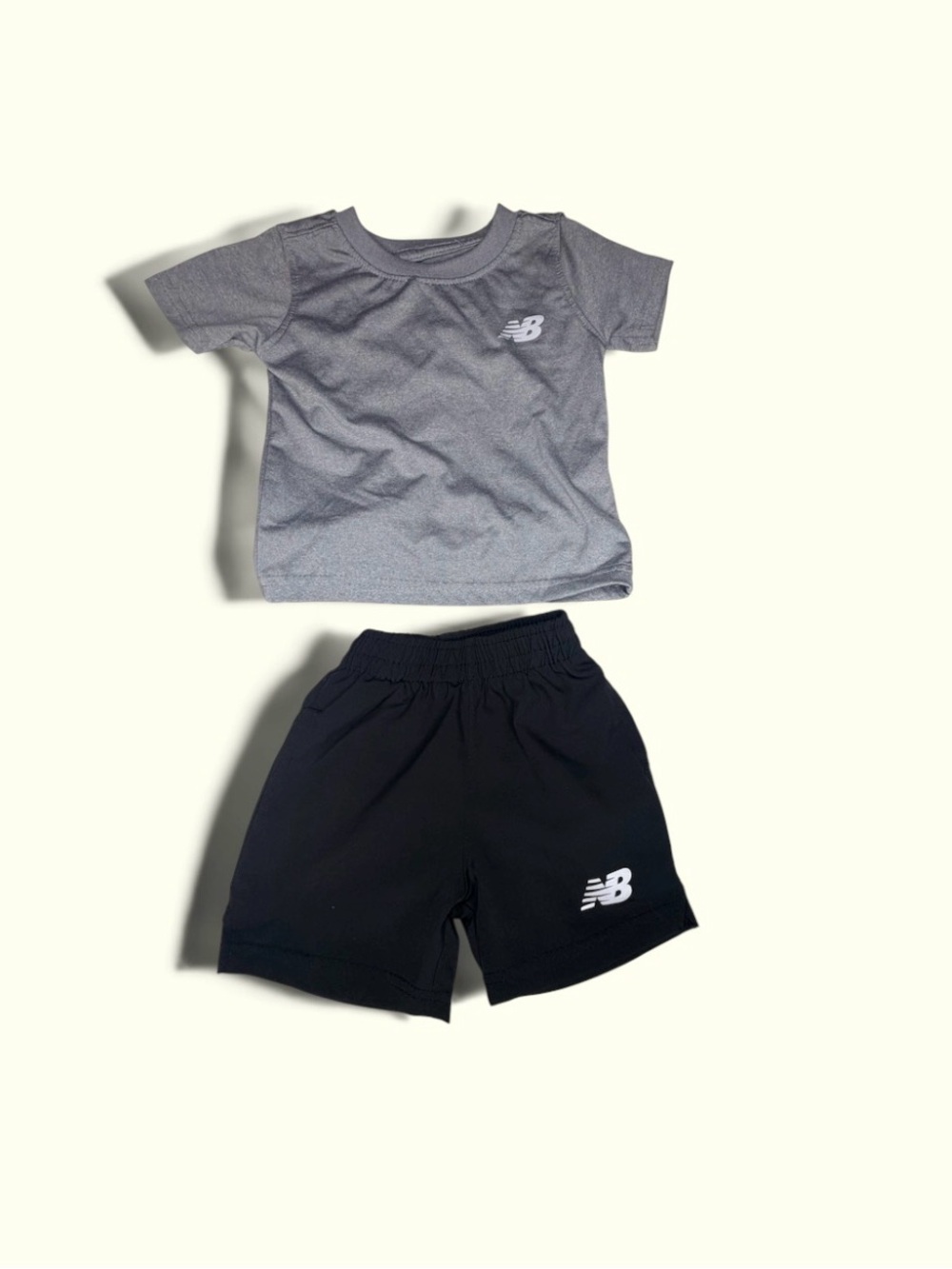 New Balance Grey Tee and Black Athletic Shorts Set (18Months)